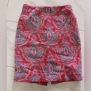 J. Crew No. 2 pencil skirt size 0 RAJ PAISLEY print